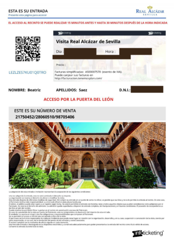 Billets Alcazar Séville 2026